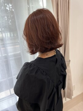 ウッドベル(wood belle) レイヤーボブ×ピンクベージュ