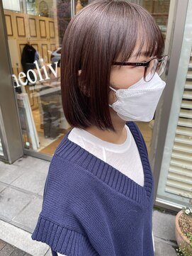 アコテアット ヘア(acote @) 【韓国風/前髪】ワインレッド&ミニボブ