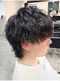 メンズマッシュパーマツイストスパイラルパーマウルフパーマ