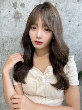 ルームバイシー 新宿(Loom. by Sea) 韓国風前髪/シルキーベージュ/グレージュカラー/斜めバング