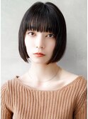 【GEEKS渋谷】黒髪ボブ/20代30代/秋冬カラー/切りっぱなしボブ