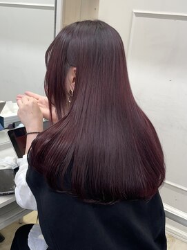 シーン(seen) 【ワインレッド】小顔前髪くびレイヤーカット暖色