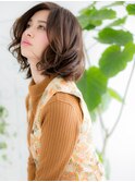 センター北/髪質改善/マロンベージュ☆大人ウェーブミディアムh