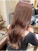 ピンクブラウンピンクベージュ春カラー夏カラーピンクヘアー銀座