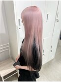 ペールピンクカラーブリーチ＆ダブルカラーハイトーンカラー横浜