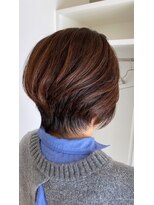 エッジ(EDGE)&nbsp;丸みショートボブ×くびれ襟足ブラウン