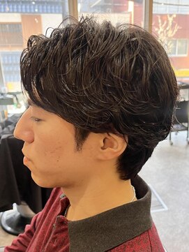 フランクスバーバーリザーブ 人形町店(FRANK’S BARBER RESERVE) ニュアンスパーマ/センターパート/人形町　y