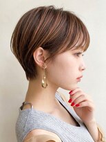 ヘアーブリーズ(hair breeze) 夏カラー×小顔ショートボブ/ひし形シルエット/前髪あり