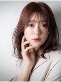 サイドバングベイビーピンク抜け感ルーズヘアy志木20代30代40代