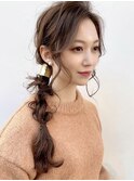 編みおろしアレンジ ニュアンス 透明感 華やか ヘアセット