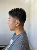 MEN’SHAIRベリーショートマッシュパーマアッシュブラック
