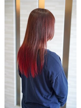 ムゥフ ヘアーアンドアイラッシュ(mouf hair&eyelash) アクセントカラー×ピンクブラウン～ワインレッド