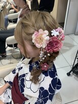 アッシュ たまプラーザ店(Ash)&nbsp;編み込み浴衣ヘア編みおろしアレンジ10代20代