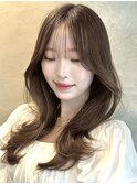 韓国風/レイヤー/小顔/前髪カット/髪質改善/グレージュ/透明感