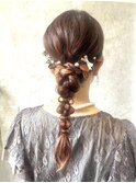 ヘアアレンジ/横浜/編みおろし/ハーフアップ