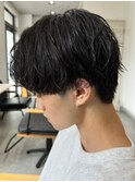 波巻きパーマメンズパーマメンズヘアツーブロックツイストパーマ