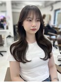 韓国くびれロング レイヤーオルチャン小顔前髪 艶髪 髪質改善
