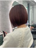 ピンクブラウン/ワンレンボブ