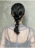 結婚式編み下ろしアレンジ～黒髪～