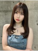小顔に見せるヘア/ワンレン/ボブウルフ/ネビージュ/黒髪カタログ