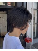 毛流れセンターパートウルフ