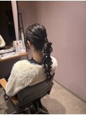 編み下ろしヘアアレンジ