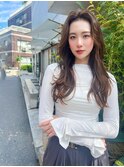 【kate 大宮】チョコレートブラウン×アップバングロング