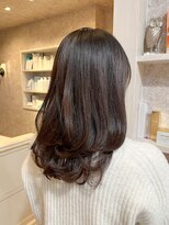 キャアリー(Caary)&nbsp;福山美容室Caary髪質改善ミディアムレイヤーショコラブラウン