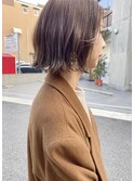 シアベージュ　切りっぱなしボブ