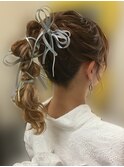 アレンジヘアセット　ポニーテール　浴衣ヘア　浴衣着付