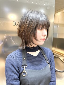 レーヴバイロンド 仙台(Reve by Lond) イメチェンホワイトブロンド外ハネボブ美髪ワイドバング髪質改善