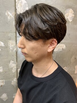 アカ(ACA) センターパートニュアンスパーマメンズマッシュパーマ札幌大通