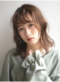 大人可愛いふんわりくびれ無造作カールひし形Cカーブ