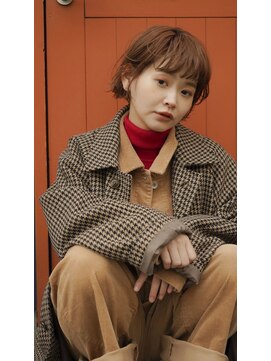 シーム(SEAM) 伸ばしかけボブとオレンジブラウンカラー