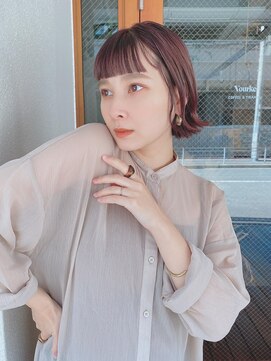 ルービック 難波(Rubik's) イメチェン前髪あり外ハネボブ×ラベンダーアッシュ