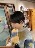 大人可愛い20代30代40代黒髪前下がりショートボブ丸みショート◎