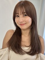 ロングレイヤー小顔カット 2wayバング 韓国へア髪質 改善