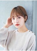 イメチェン/レッドブラウン/フルバング/似合わせカット/本厚木駅