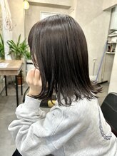 ユニル(unir) 【unir】外はね長めボブ×ダークグレー★