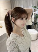 前髪/顔まわり/後れ毛/韓国ヘア/くびれヘア/艶カラー