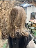ハイライト/レイヤーカット/グラデーション/ベージュカラー
