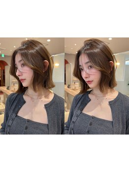 [#艶カラー#明るい白髪染め]髪の負担を抑え、透明感のある仕上がりに!30代からの美髪ケアはZinaで♪