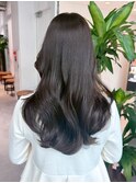 ロング顔周りレイヤー韓国ヘアダークアッシュ_ba576261
