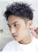 大分ツイストピンパーマメンズカット刈り上げスパイキーショート