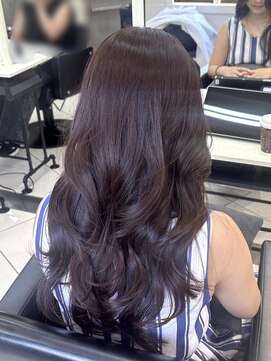 ヴェイン 渋谷(vain) ローズブラウンレイヤーカットロングヘアくびれ巻き