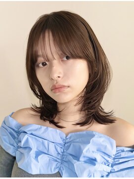 フォト 新宿(foto) ミディアムレイヤーカット/ココアブラウンカラー/イメチェンヘア