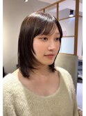 ニュアンスボブ【20代/30代/イルミナカラー/縮毛矯正/髪質改善】