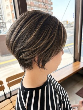 リドル ヘアー 駒生店(Riddle HAIR) 大人ショートボブ×極細ハイライト