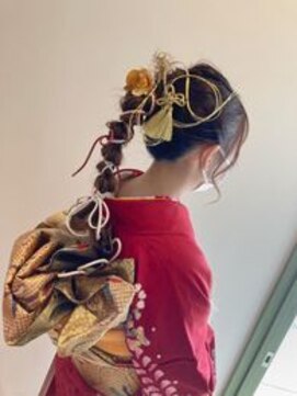 ハロ ハッピーヘアライフ 長居店(Halo happyhairlife) 成人式ｘ紐アレンジ