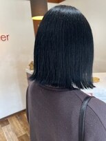 美容室 プラセル(Plaser)&nbsp;切りっぱなし外ハネボブ×ブルーグレー